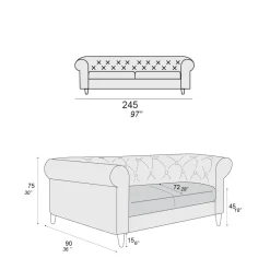 Viadurini Living Moderne Sofas-Innensofa in verschiedenen Größen erhältlich Made in Italy - Vivace