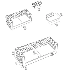 Viadurini Living Moderne Sofas-Innensofa mit verstellbarer Kopfstütze Made in Italy - Unleashed