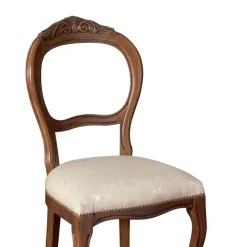 Viadurini Classic Klassische Stühle-Innenstuhl aus beigem Stoff und patinierter Walnussstruktur, hergestellt in Italien – Falco