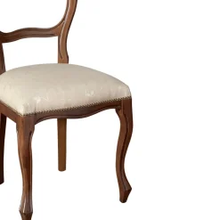 Viadurini Classic Klassische Stühle-Innenstuhl aus beigem Stoff und patinierter Walnussstruktur, hergestellt in Italien – Falco