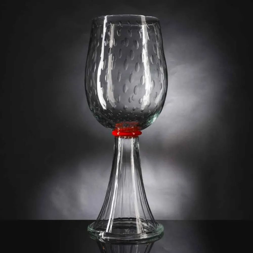 Viadurini Living Deko Vasen-Innenvase aus Muranoglas mit roten Details Made in Italy - Copernicus