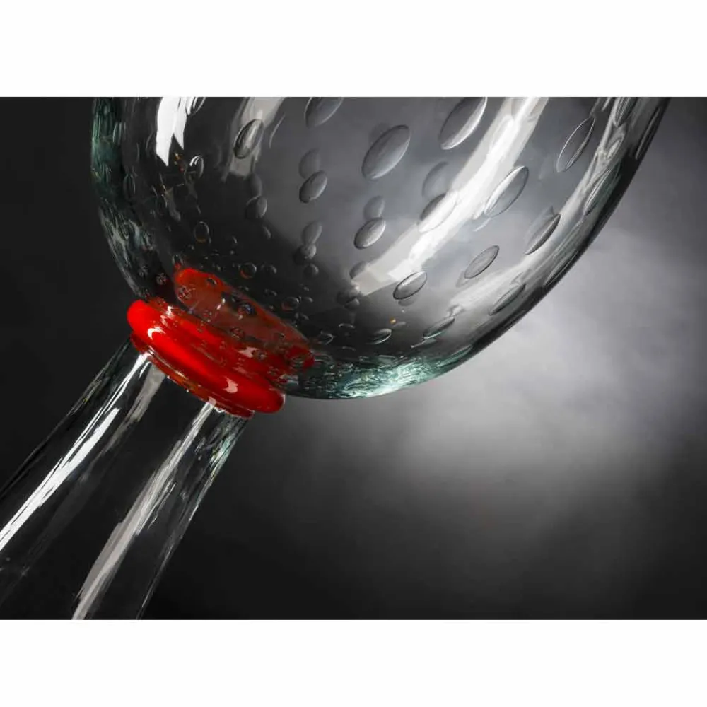 Viadurini Living Deko Vasen-Innenvase aus Muranoglas mit roten Details Made in Italy - Copernicus
