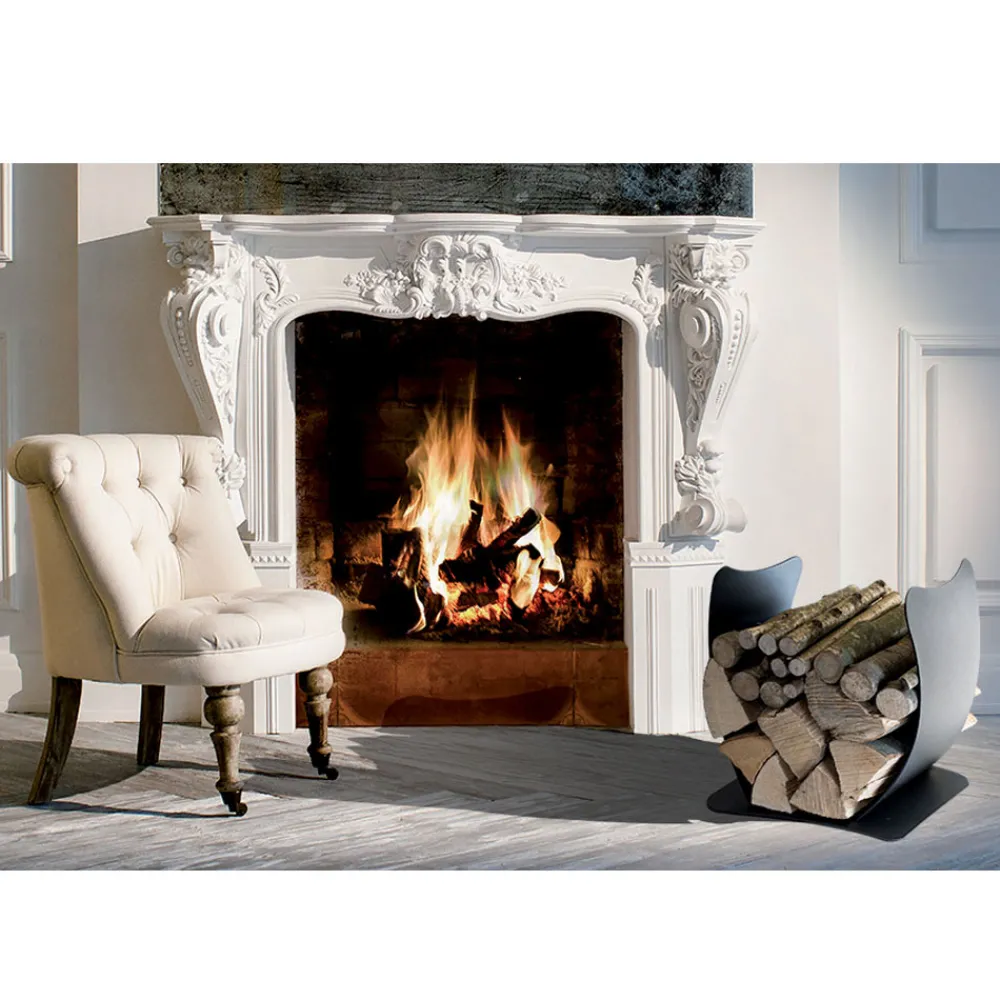 Viadurini Fire Design Kaminholzständer Aus Eisen Und Stahl-Interner Brennholzhalter aus lackiertem Stahl Made in Italy - Leopoldo