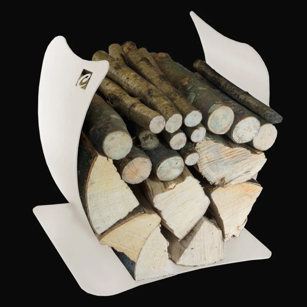 Viadurini Fire Design Kaminholzständer Aus Eisen Und Stahl-Interner Brennholzhalter aus lackiertem Stahl Made in Italy - Leopoldo