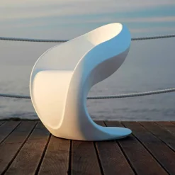 Myyour Sessel Kunststoff|Moderne Sessel-Interner oder externer Design-Sessel aus weißem Polyethylen - Petra von
