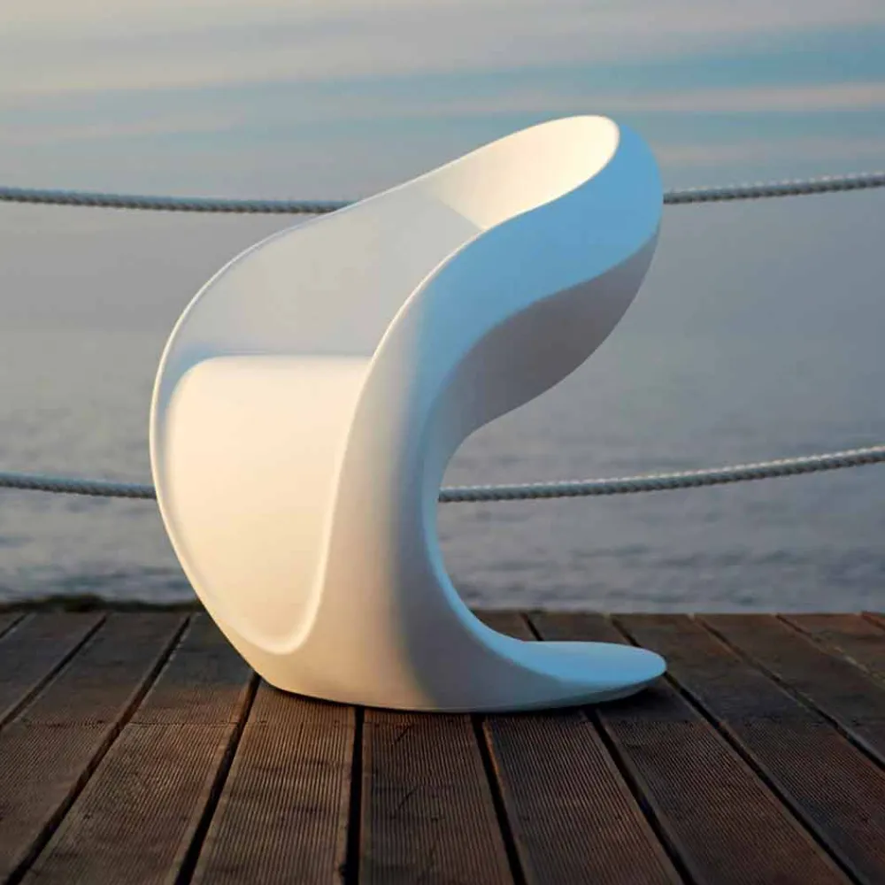 Myyour Sessel Kunststoff|Moderne Sessel-Interner oder externer Design-Sessel aus weißem Polyethylen - Petra von