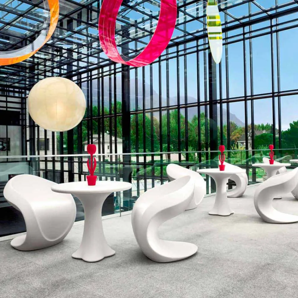 Myyour Sessel Kunststoff|Moderne Sessel-Interner oder externer Design-Sessel aus weißem Polyethylen - Petra von