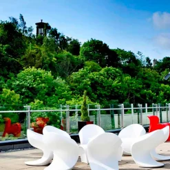 Myyour Sessel Kunststoff|Moderne Sessel-Interner oder externer Design-Sessel aus weißem Polyethylen - Petra von