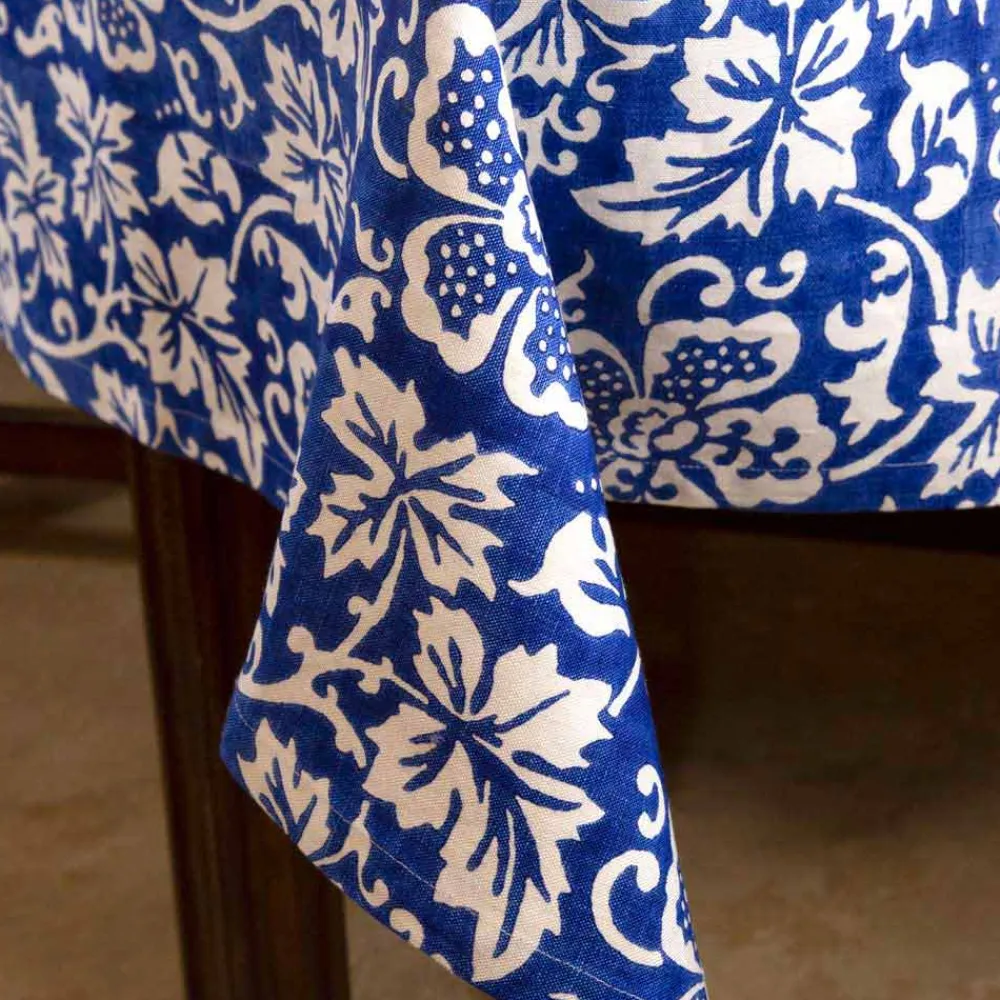 Viadurini by Marchi 1633 Tischdecken-Italienische handwerkliche Tischdecke 100% Leinen mit Handabdruck Unikat