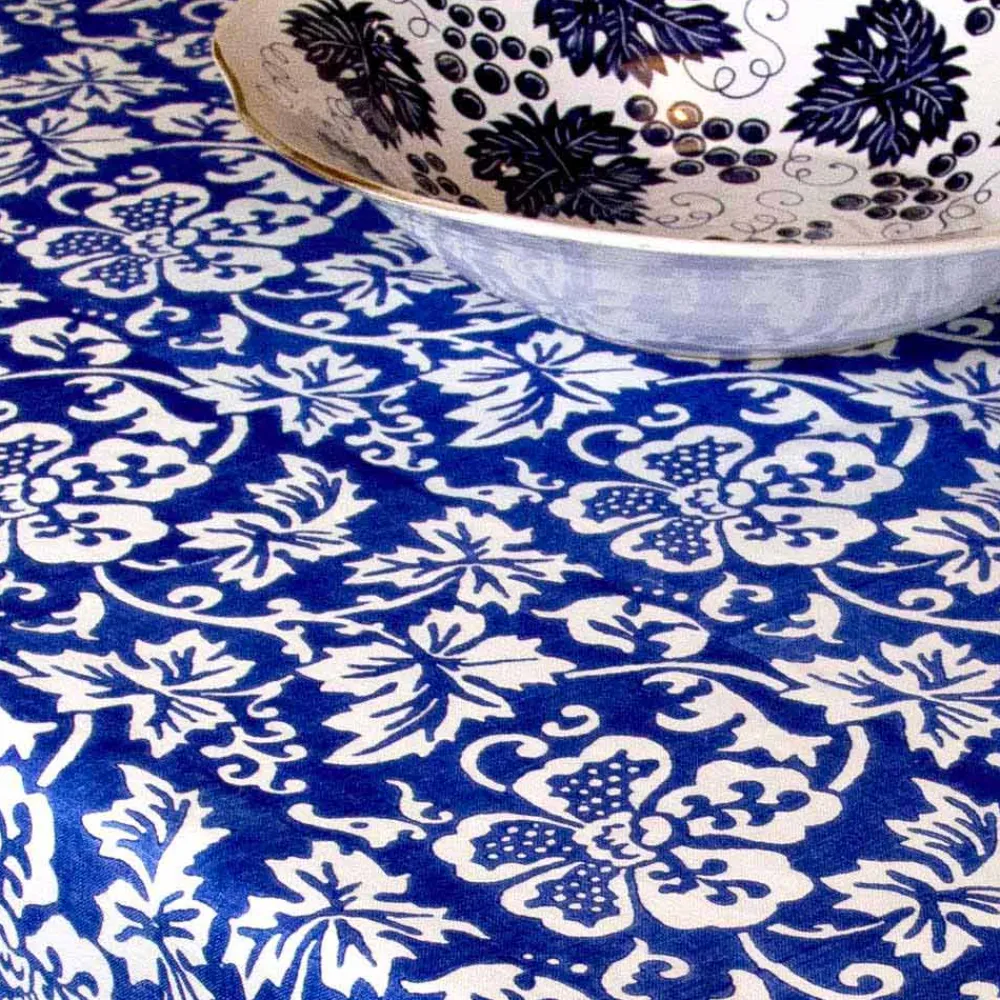 Viadurini by Marchi 1633 Tischdecken-Italienische handwerkliche Tischdecke 100% Leinen mit Handabdruck Unikat