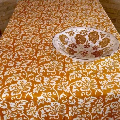 Viadurini by Marchi 1633 Tischdecken-Italienische handwerkliche Tischdecke 100% Leinen mit Handabdruck Unikat