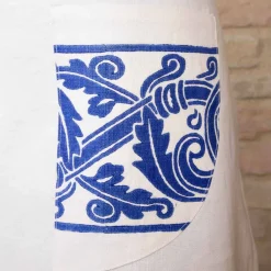 Viadurini by Marchi 1633 Küchen Schürzen-Italienische handwerkliche Schürze aus handbedrucktem Einzelstück aus Leinen - Viadurini von Marchi