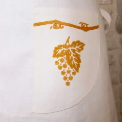 Viadurini by Marchi 1633 Küchen Schürzen-Italienische handwerkliche Schürze aus handbedrucktem Einzelstück aus Leinen - Viadurini von Marchi