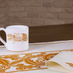 Viadurini by Marchi 1633 Tischdecken-Italienischer Hndgefertigtes Frühstücksservierset Handabdruck auf alten Stoffen