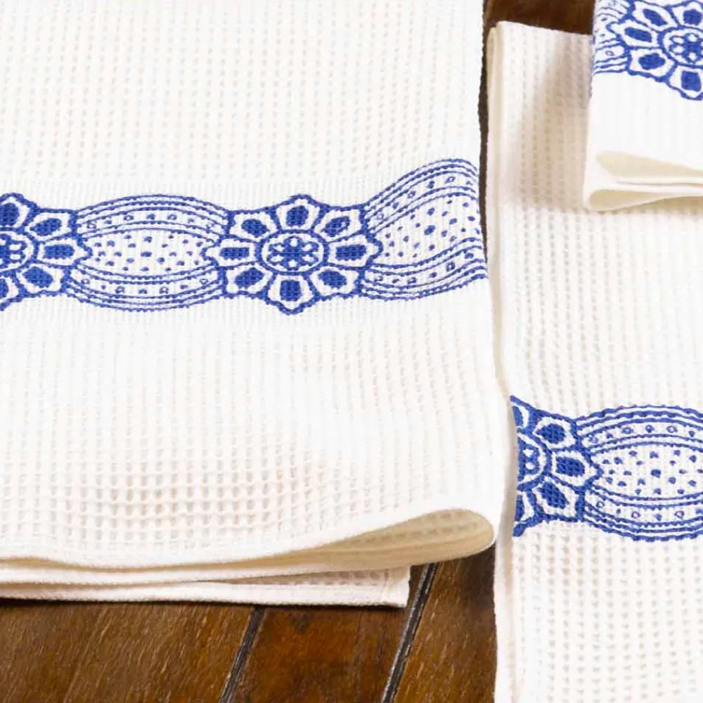 Viadurini by Marchi 1633 Handtücher-Italienisches handgefertigtes Handtuch mit handgefertigtem Druck aus Baumwolle - Viadurini von Marchi