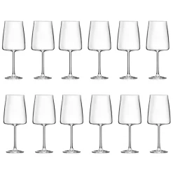 Viadurini Kitchen Italienisches Kristallgeschirr-Italienisches Minimal-Öko-Kristallpokal-Set 12-teilig - Primordio