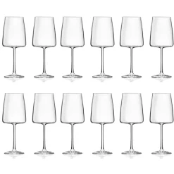 Viadurini Kitchen Italienisches Kristallgeschirr-Italienisches Minimal-Öko-Kristallpokal-Set 12-teilig - Primordio