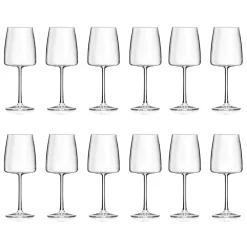 Viadurini Kitchen Italienisches Kristallgeschirr-Italienisches Minimal-Öko-Kristallpokal-Set 12-teilig - Primordio