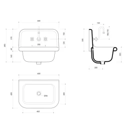 Viadurini Bathroom Vintage Waschbecken|Farbige Waschbecken-Jacob Vintage rechteckige Wand zweifarbige Keramik Waschbecken