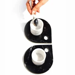 Viadurini Kitchen Tee Set Und Kaffee Set-Kaffeeservice aus Carrara-Marmor und modernem Marquinia Made in Italy - Gardasee