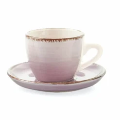 Viadurini Kitchen Tee Set Und Kaffee Set-Kaffeetassen mit Untertasse aus farbigem handbemaltem Steinzeug 12 Stück - Abruzzen