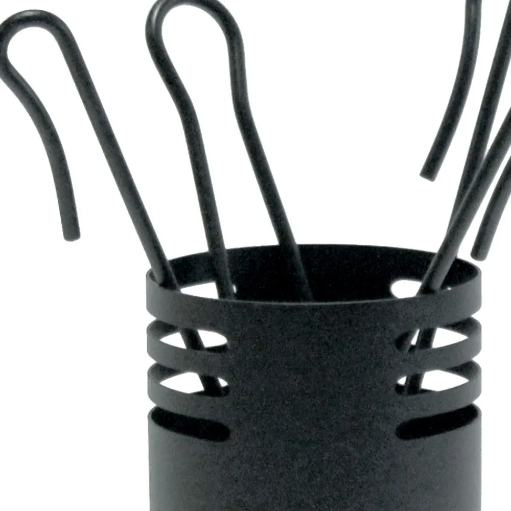 Viadurini Fire Design Kaminbesteck-Kaminbesteckhalter mit 4 Metallwerkzeugen, hergestellt in Italien – Baobab