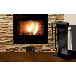 Viadurini Fire Design Kaminbesteck-Kaminzubehör aus lackiertem Stahl Made in Italy 3 Stück - Virgil