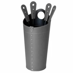 Firestyle Kaminbesteck-Kaminzubehör mit Nilar Lederhaltern, modernes Design