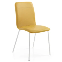 Viadurini Living Moderne Stühle-Küchen- oder Wohnzimmerstuhl im Design aus farbigem Kunstleder und Metall – Hermine