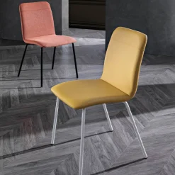 Viadurini Living Moderne Stühle-Küchen- oder Wohnzimmerstuhl im Design aus farbigem Kunstleder und Metall – Hermine