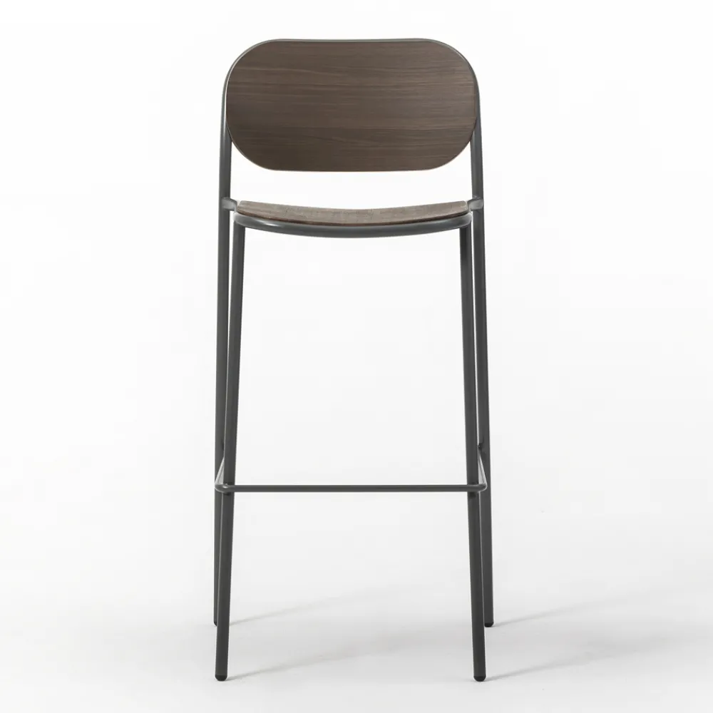 Viadurini Living Küchenhocker-Küchenhocker aus Eichenholz und Metall Made in Italy 2 Stück - Saffia