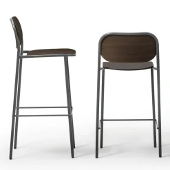 Viadurini Living Küchenhocker-Küchenhocker aus Eichenholz und Metall Made in Italy 2 Stück - Saffia