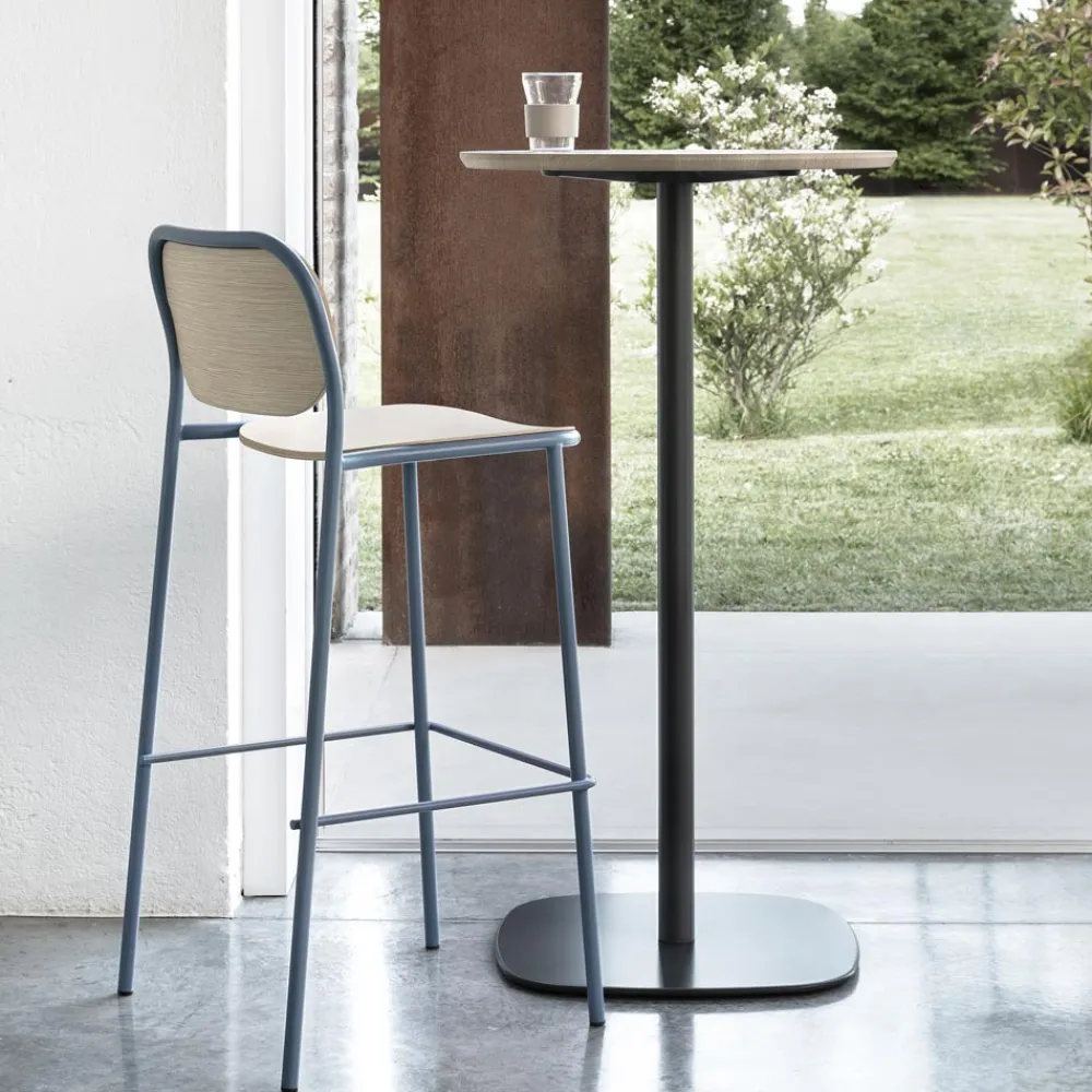 Viadurini Living Küchenhocker-Küchenhocker aus Eichenholz und Metall Made in Italy 2 Stück - Saffia