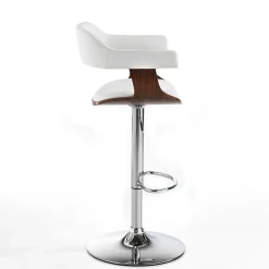 Viadurini Living Küchenhocker-Küchenhocker aus Holz, Kunstleder und verchromtem Metall - Pondo