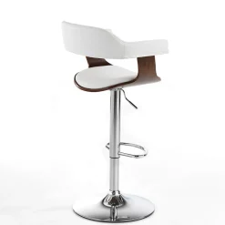 Viadurini Living Küchenhocker-Küchenhocker aus Holz, Kunstleder und verchromtem Metall - Pondo