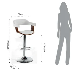 Viadurini Living Küchenhocker-Küchenhocker aus Holz, Kunstleder und verchromtem Metall - Pondo