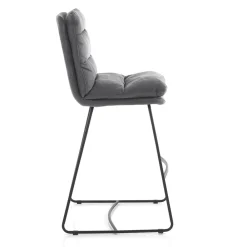 Viadurini Living Küchenhocker-Küchenhocker aus Mikrofaser Grau Samteffekt 2 Stück - Fortaleza