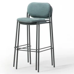 Viadurini Living Küchenhocker-Küchenhocker aus Stoff und Metall Made in Italy 2 Stück - Sangria