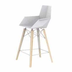 Vondom Barhocker-Küchenhocker mit Armlehnen aus Holz und Kunststoff - Faz Wood von