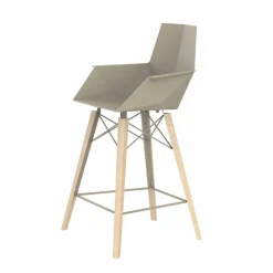 Vondom Barhocker-Küchenhocker mit Armlehnen aus Holz und Kunststoff - Faz Wood von