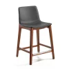 Viadurini Living Küchenhocker-Küchenhocker mit festem Design aus Leder und Holz, hergestellt in Italien – Rocco