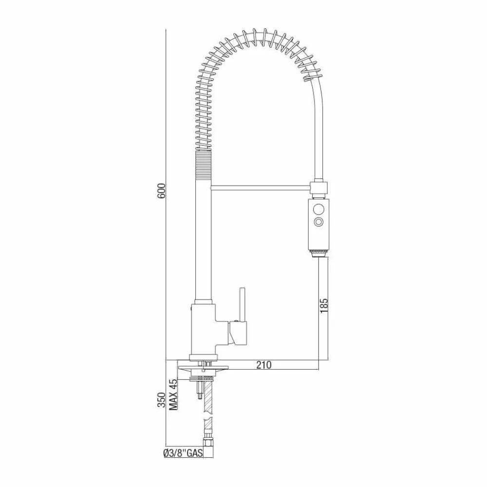 Viadurini Taps Küchenarmaturen-Küchenmixer aus Messing mit Handbrause Made in Italy - Kalimo