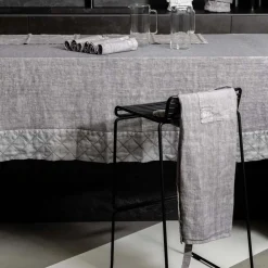 Viadurini Textile Küchen Schürzen-Küchenschürze in Anthrazitgrau Leinen Low Model mit Pocket - Flick