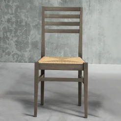 Viadurini Living Klassische Stühle-Küchenstuhl aus Buchenholz und Sitz aus Maisstroh - Rabasse