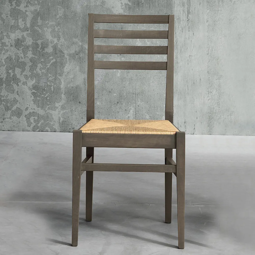 Viadurini Living Klassische Stühle-Küchenstuhl aus Buchenholz und Sitz aus Maisstroh - Rabasse