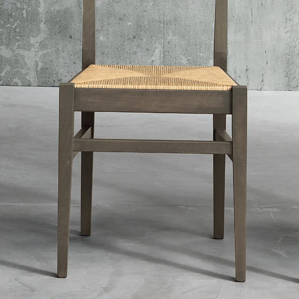 Viadurini Living Klassische Stühle-Küchenstuhl aus Buchenholz und Sitz aus Maisstroh - Rabasse