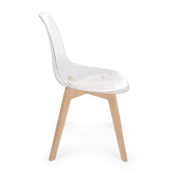 Viadurini Living Moderne Stühle-Küchenstuhl aus Buchenholz und Polycarbonat Design 4-teilig - Pisy