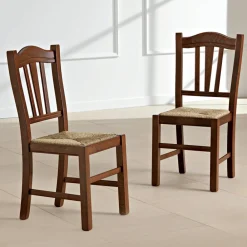 Viadurini Living Klassische Stühle-Küchenstuhl aus Buchenholz und Stroh Italienisches klassisches Design - Hegel