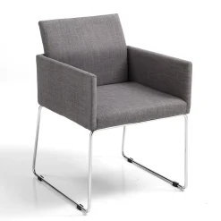 Viadurini Living Moderne Stühle-Küchenstuhl aus grauem Stoff mit Metallgestell 2 Stück - Shutter