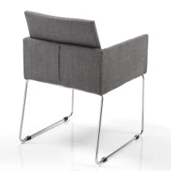 Viadurini Living Moderne Stühle-Küchenstuhl aus grauem Stoff mit Metallgestell 2 Stück - Shutter